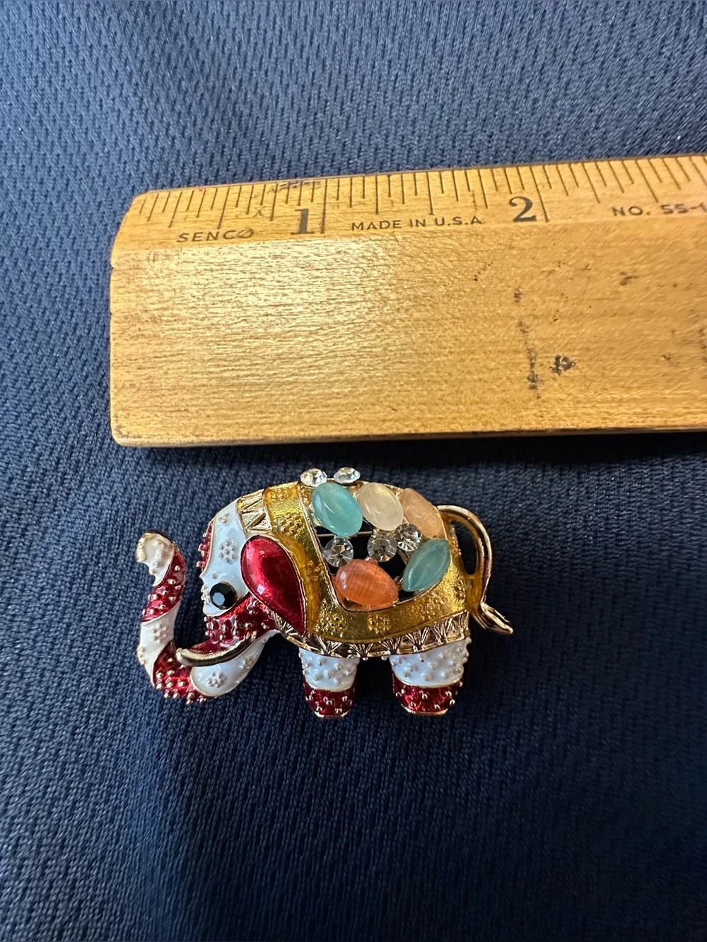 Colorful Jeweled Elephant Brooch